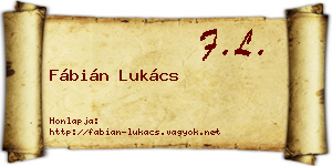 Fábián Lukács névjegykártya