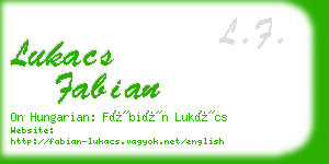 lukacs fabian business card